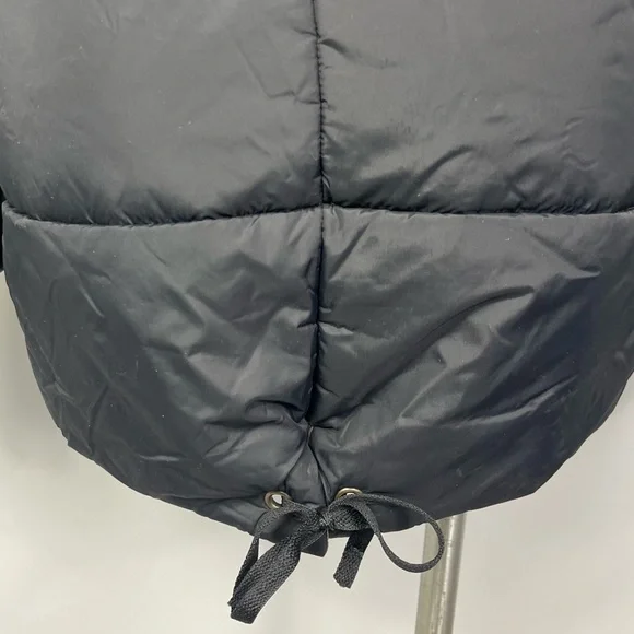 Diesel Woman’s Puffer Jacket Black High Low Hooded Insulated Winter Coat M - Picture 12 of 16